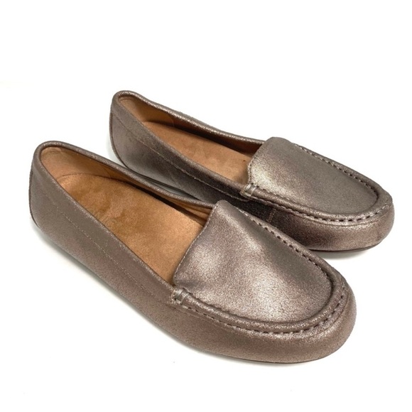 Vionic Debbie Leather Slip on Driving Flats Loafer Metallic Brown AQ-05 Size 10 - Picture 2 of 13